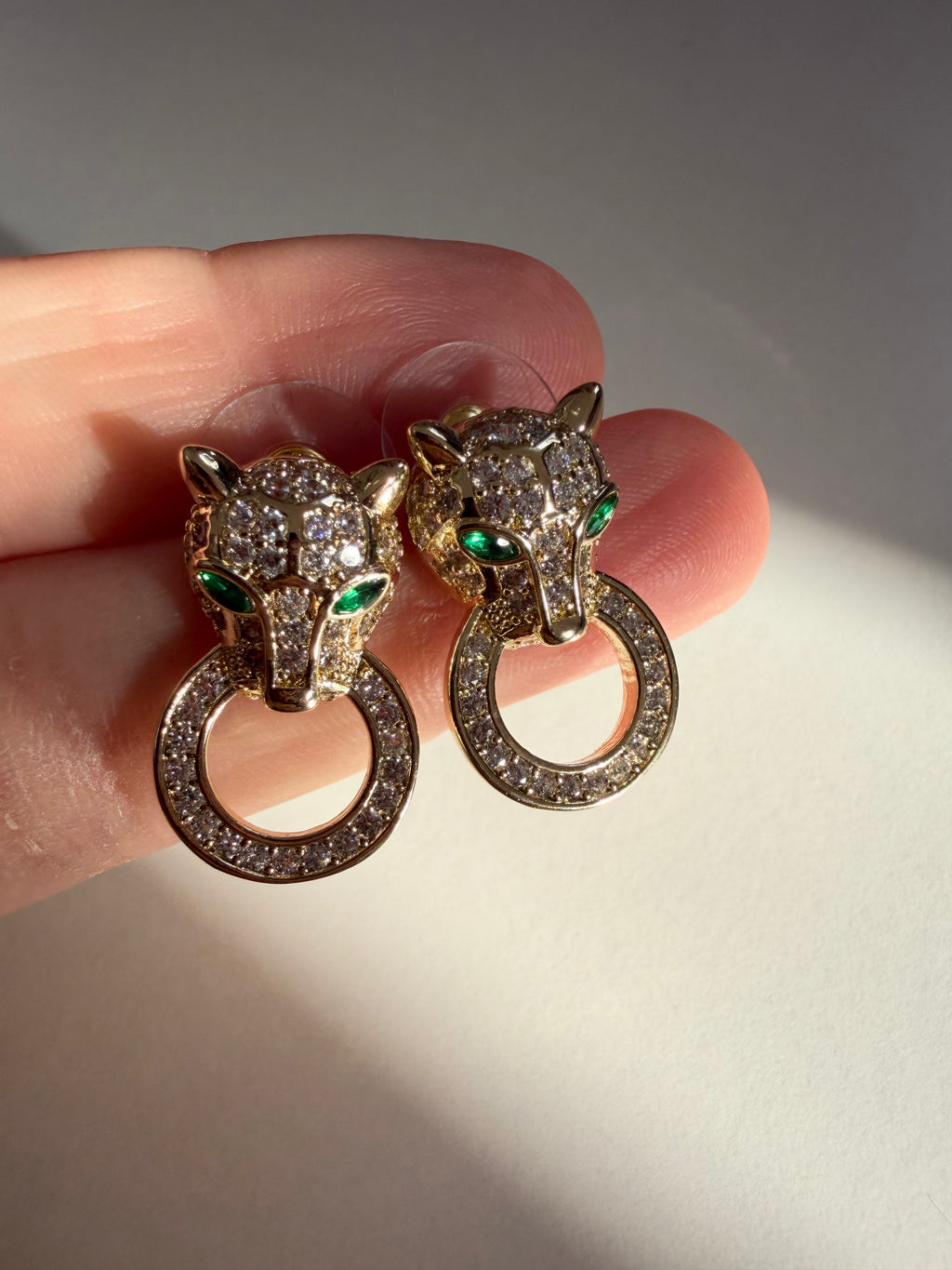 Green Eyed Jaguar Studs