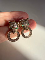 Green Eyed Jaguar Studs