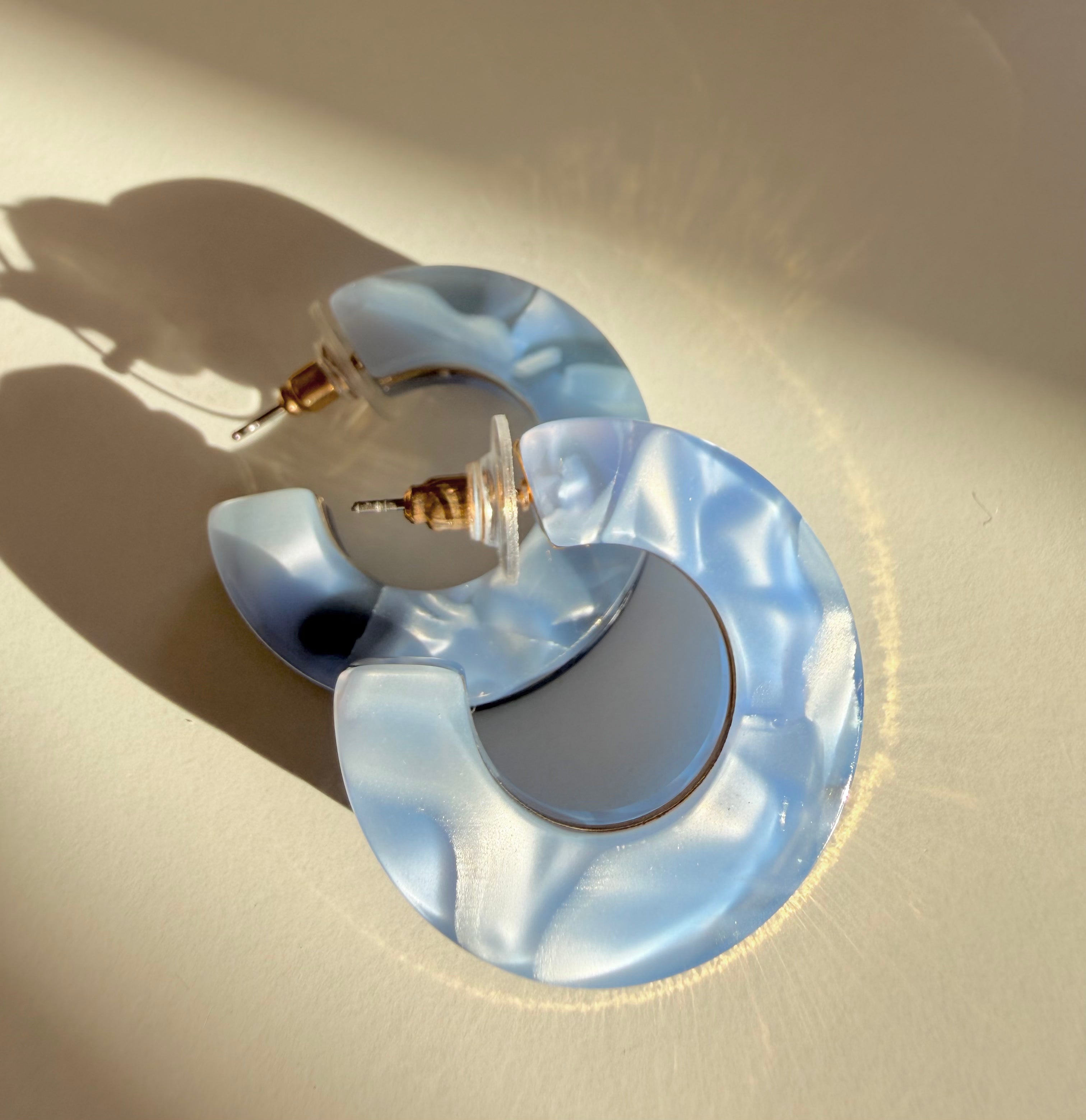 Blue Acrylic Hoops