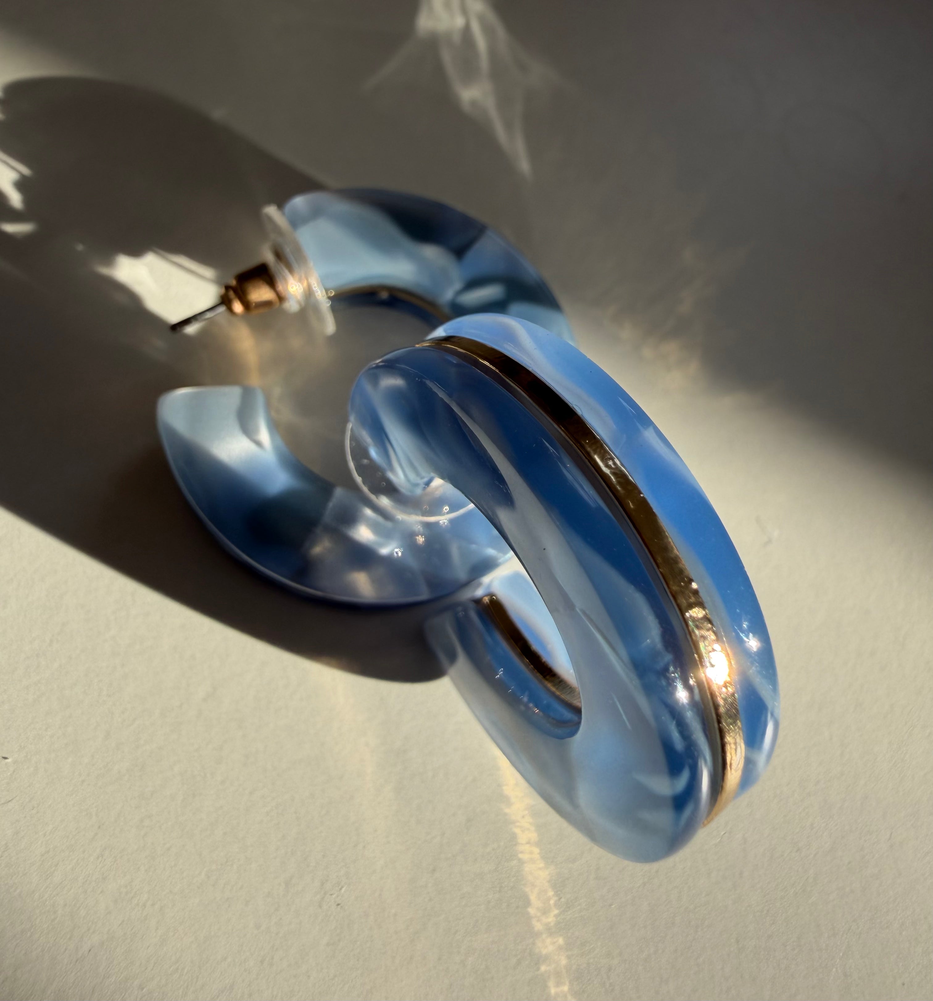 Blue Acrylic Hoops