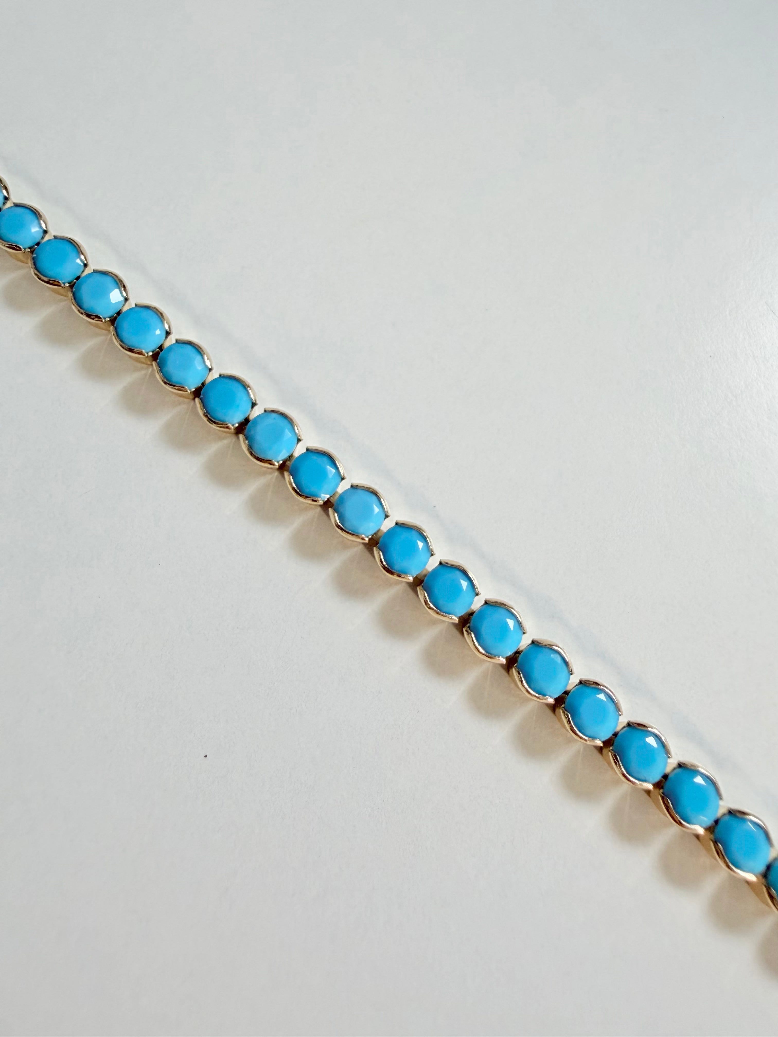 Round Turquoise Tennis Bracelet