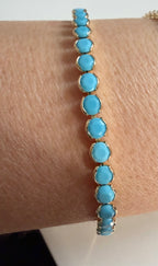 Round Turquoise Tennis Bracelet