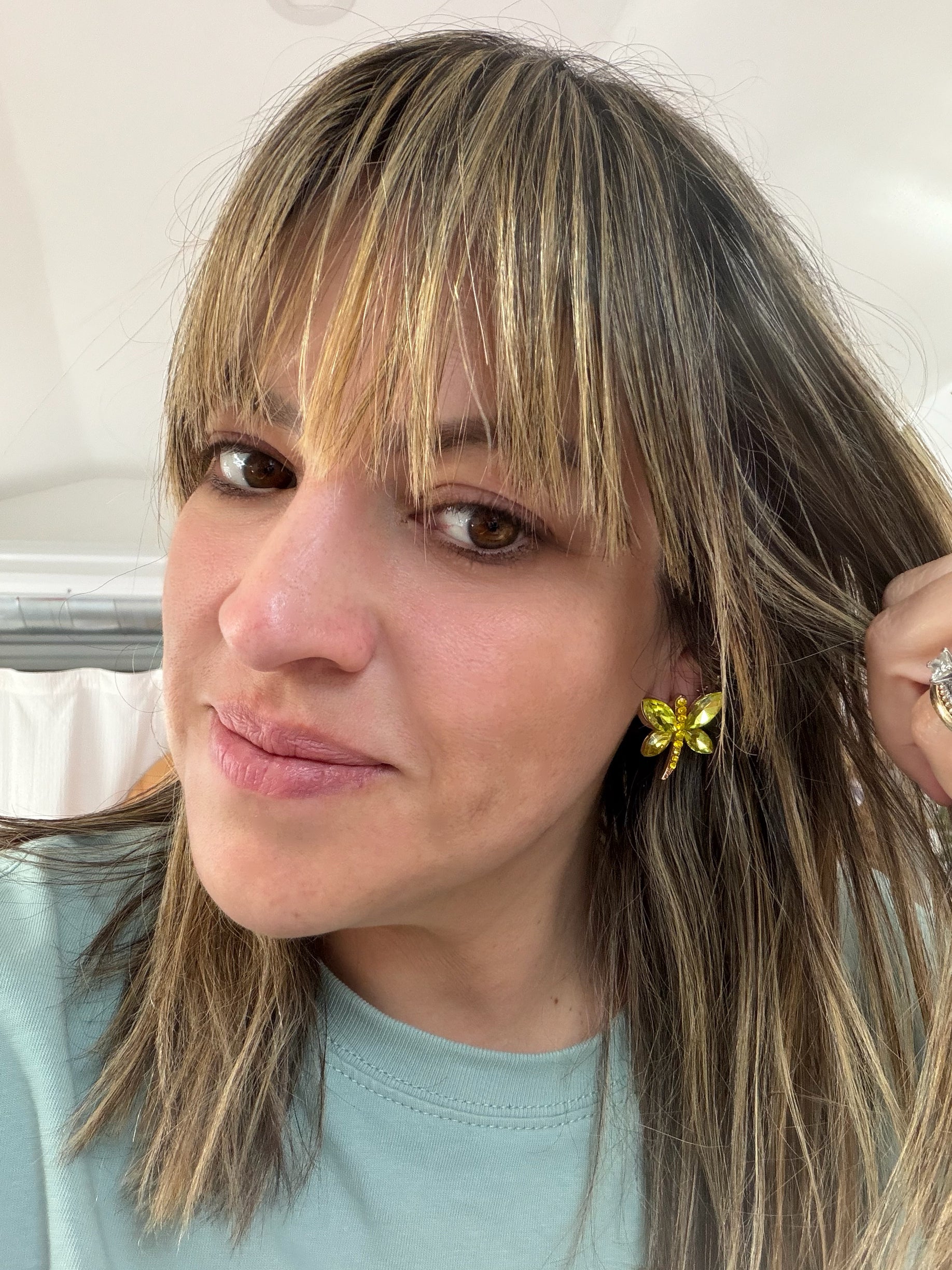 Yellow Dragonfly Studs