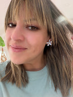 Blue and White Flower Studs