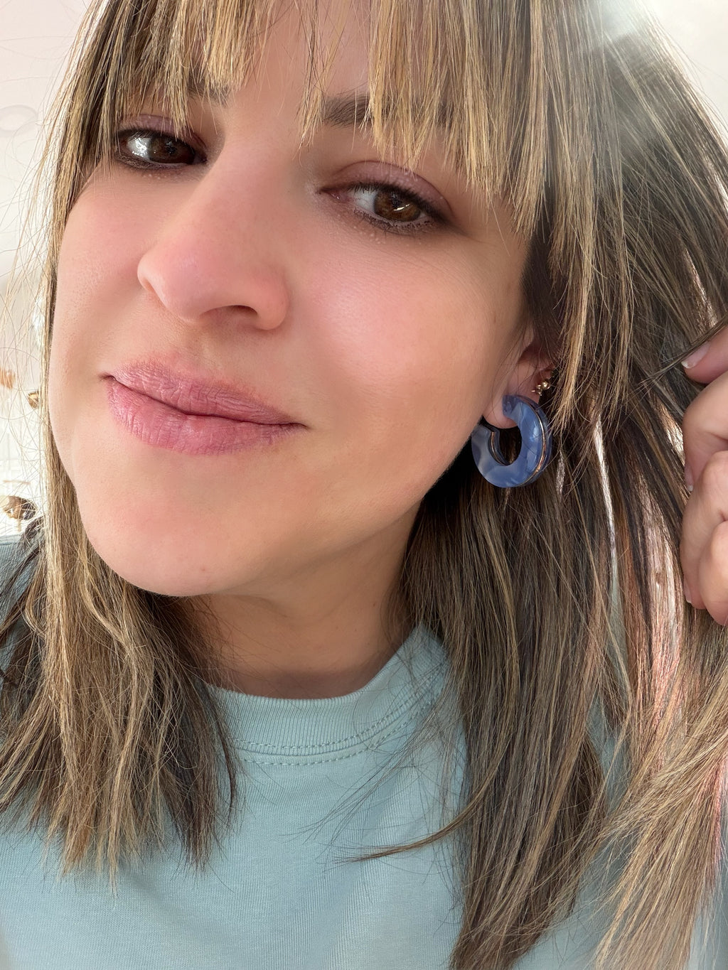 Blue Acrylic Hoops