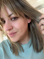 Mini Gold and Pink Flower Studs
