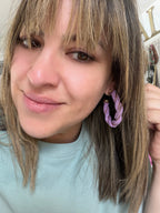 Raffia Hoops with Gold Detail