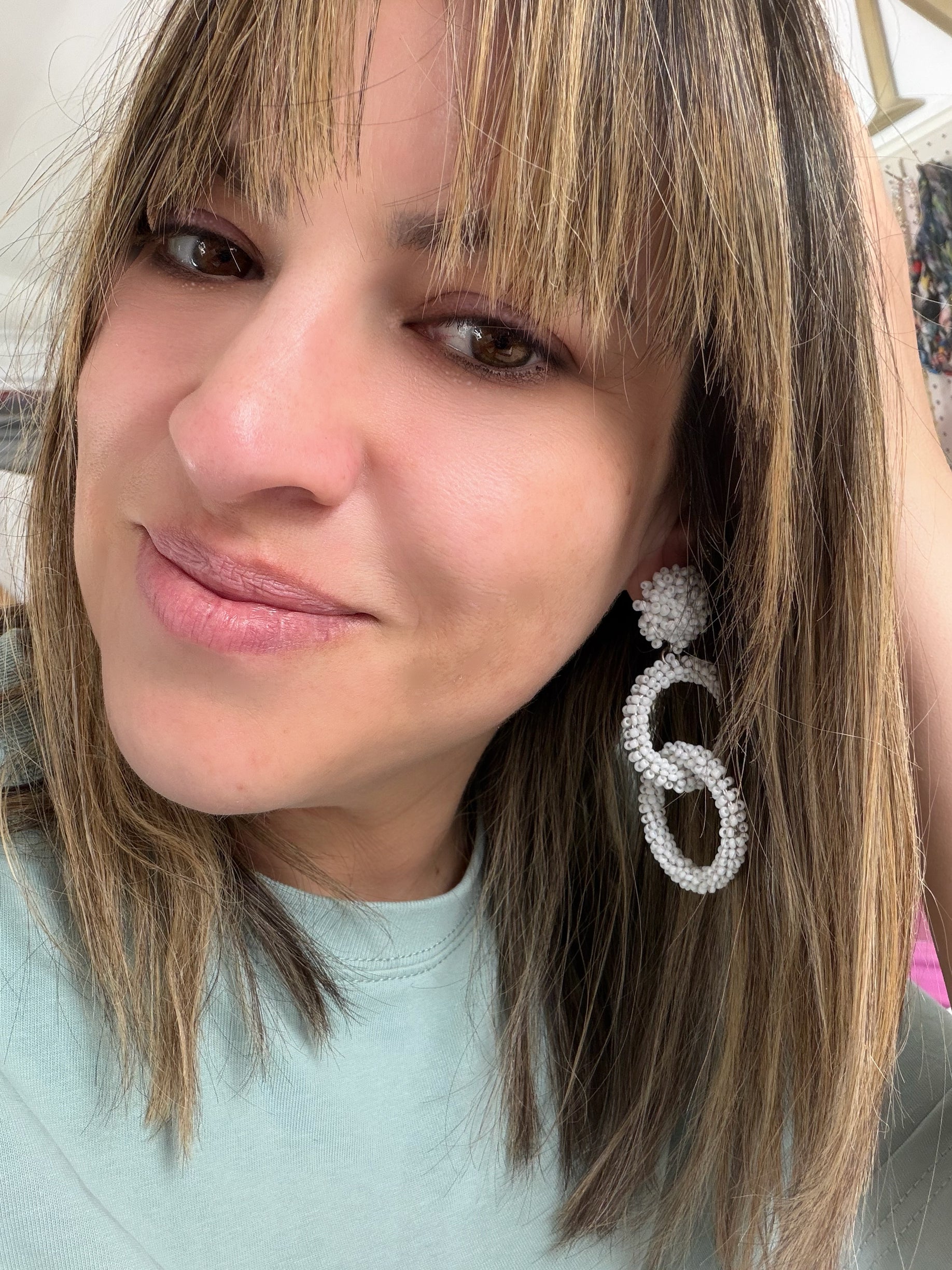 White Beaded Double Rounds