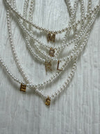 Faux Pearl Initial Necklace (925)