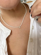 Faux Pearl Initial Necklace (925)