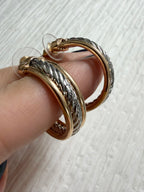 Mixed Metal Weaved Hoops