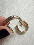 Mixed Metal Weaved Hoops