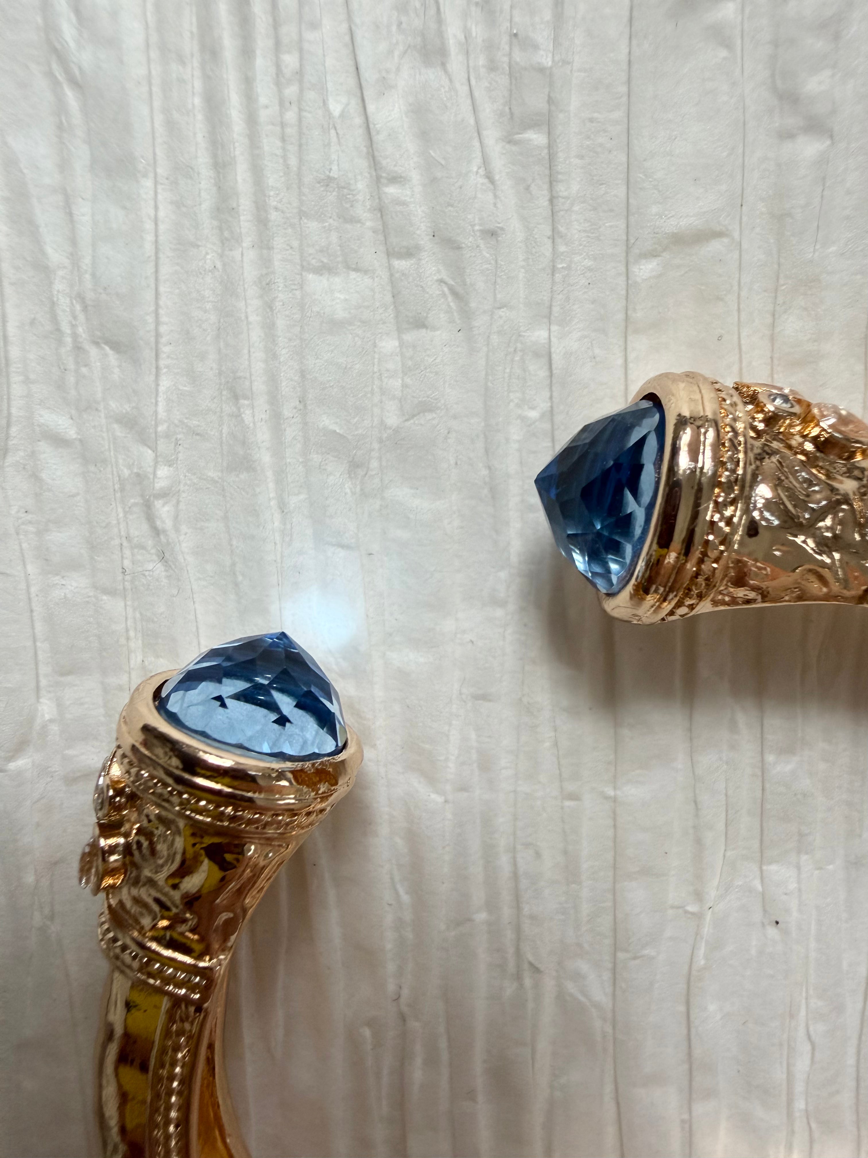 Gold Cuff with Cerulian ends