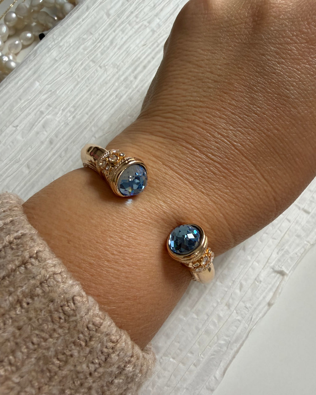 Gold Cuff with Cerulian ends