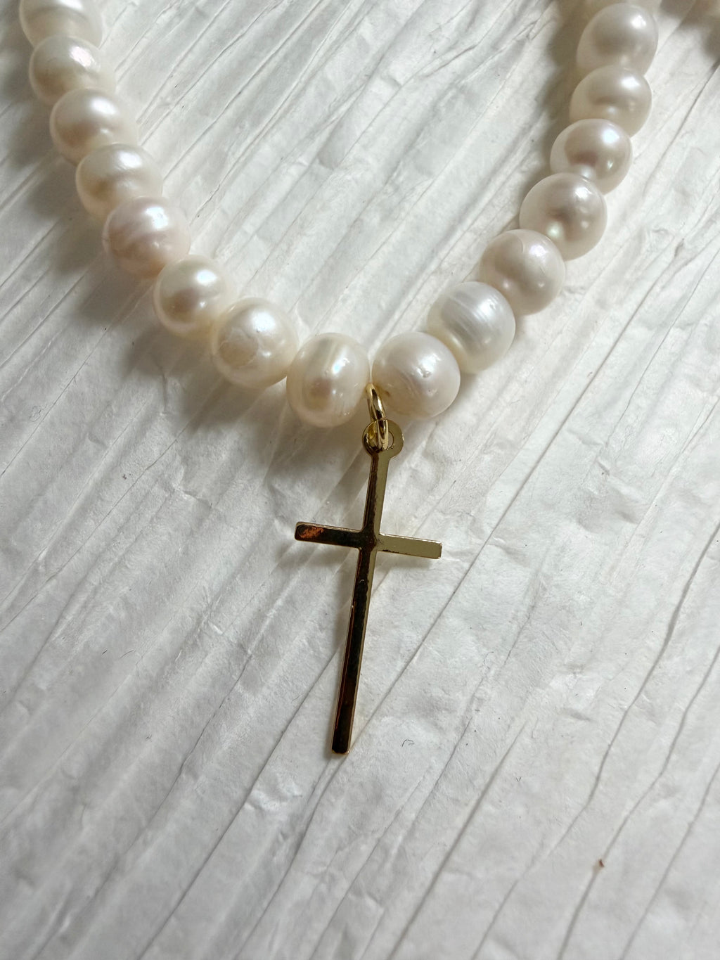 Stretch Pearl Bracelet with Charm