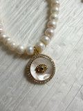 Stretch Pearl Bracelet with Charm