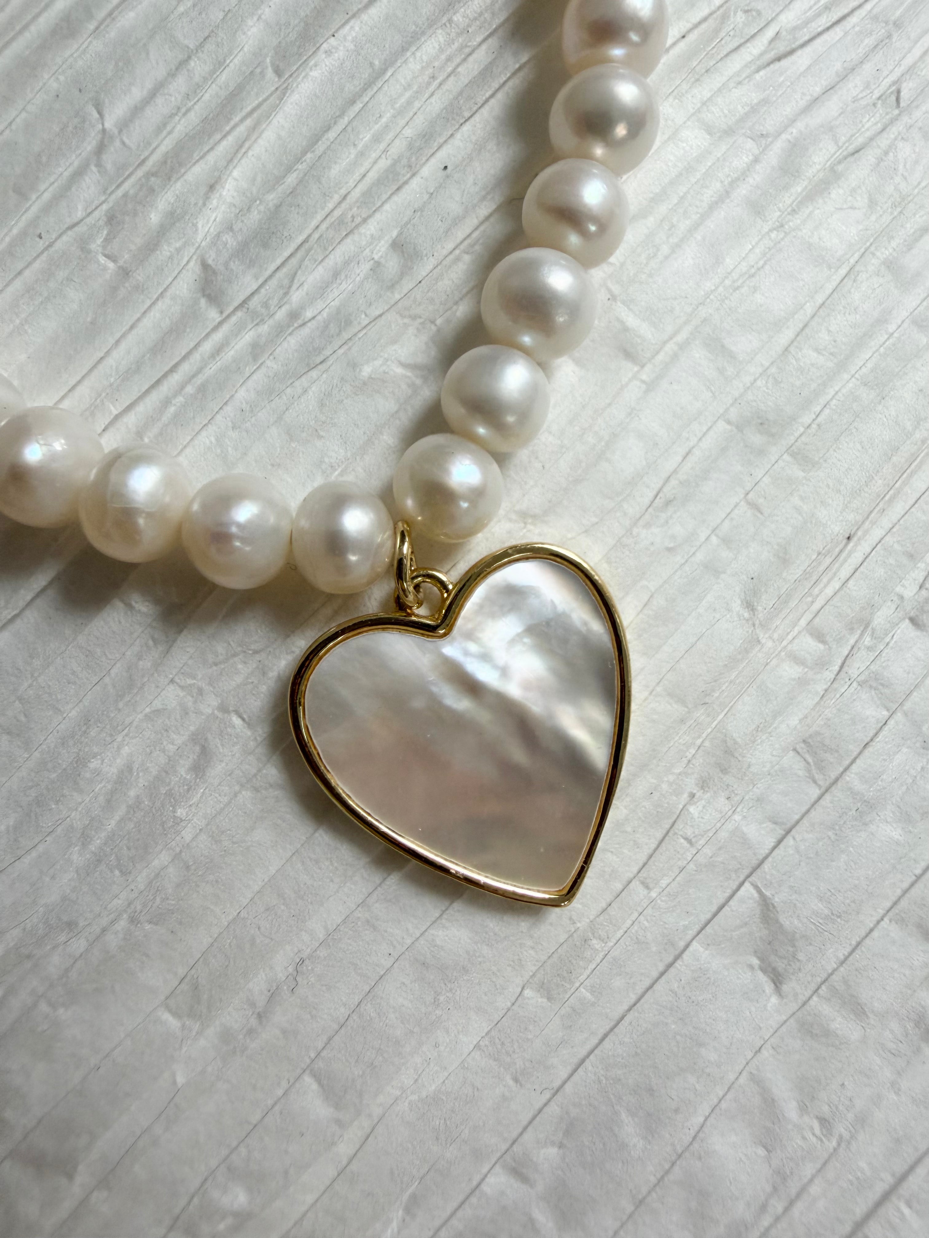 Stretch Pearl Bracelet with Charm