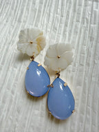 Mother of Pearl Flower with Blue Teardrop