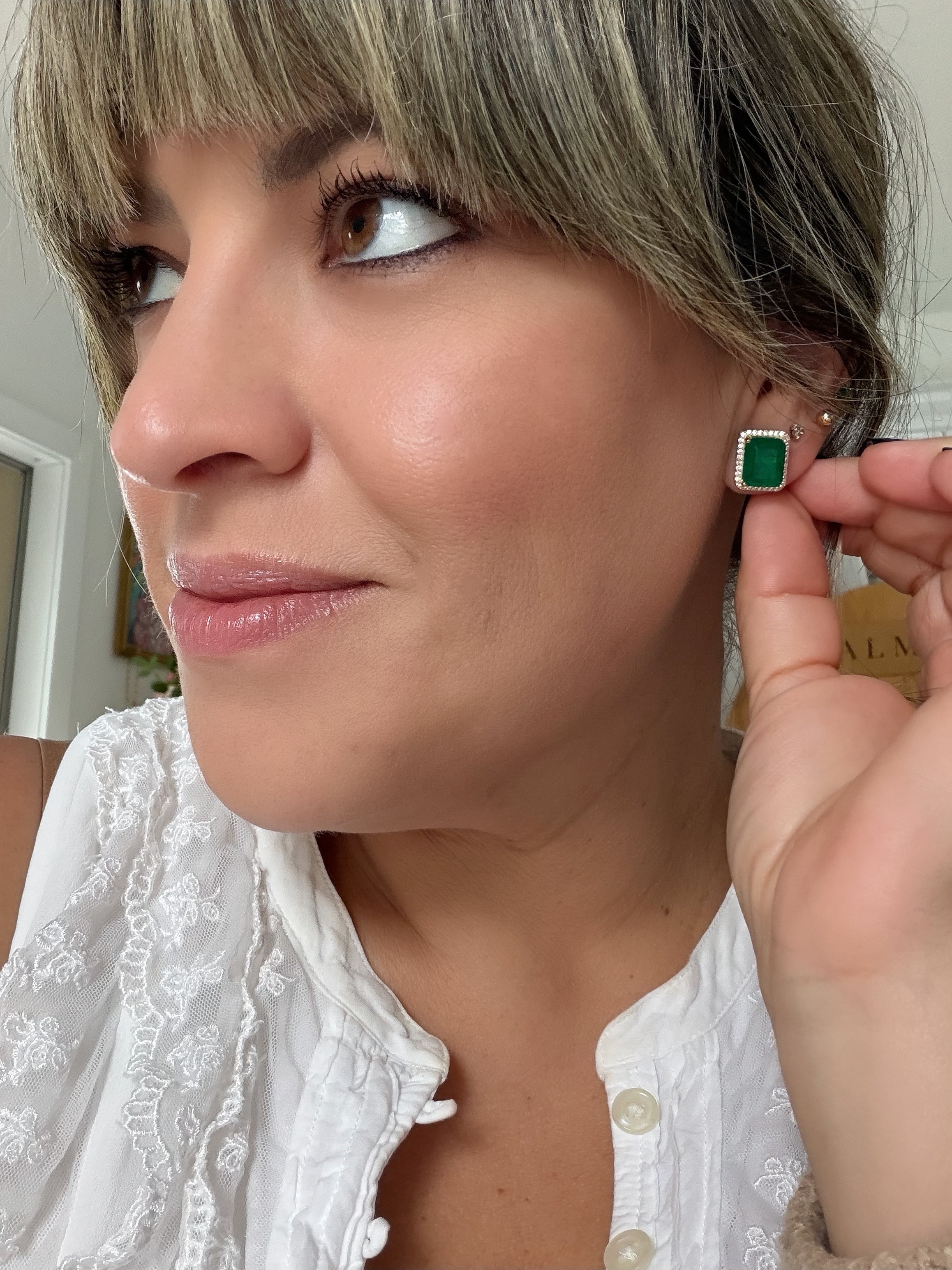 Emerald Baguette Earrings
