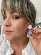 Mother of Pearl Flower with Blue Teardrop