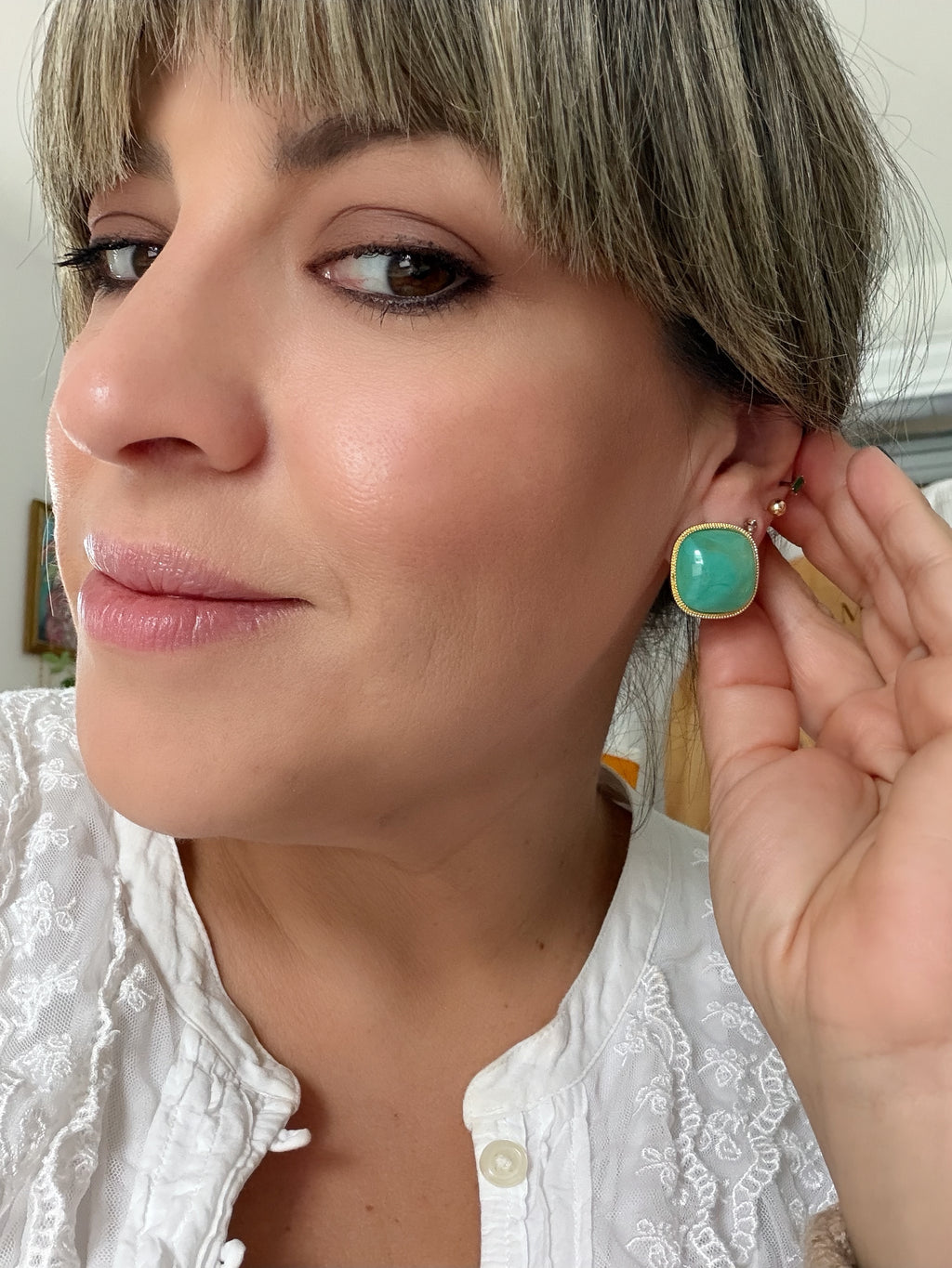 Squaure Colored Studs