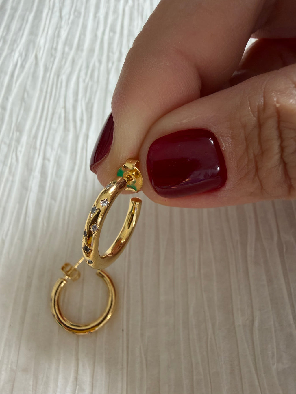 GF Mini Hoops with CZ Star Details