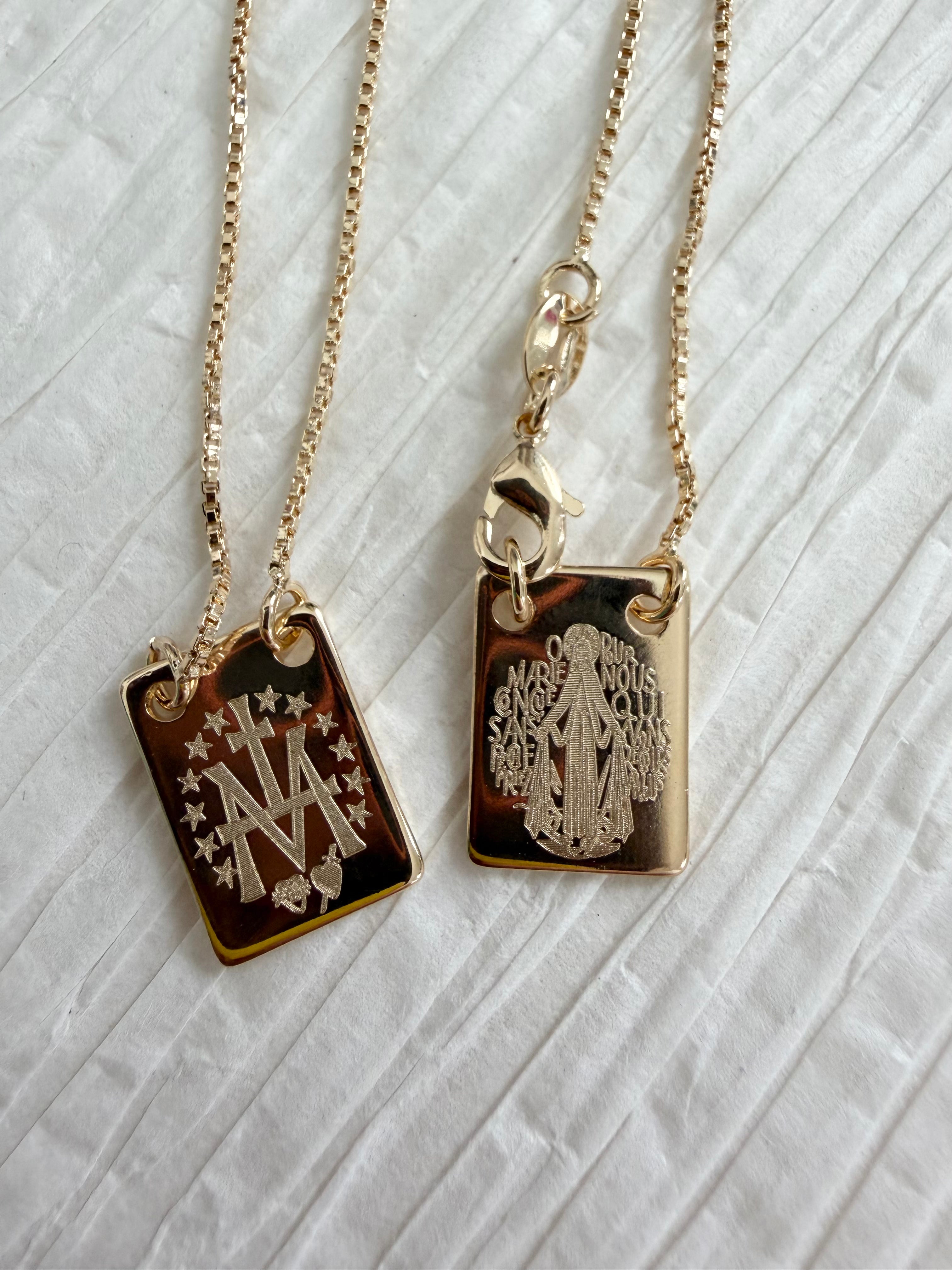 Gold Escapulario - La Milagrosa