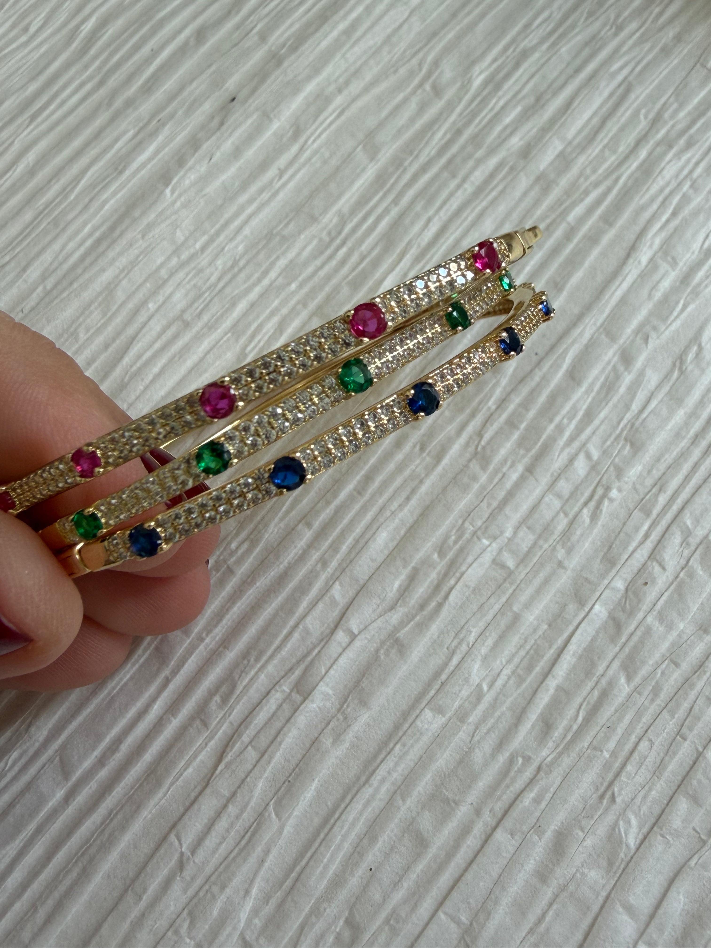 Diamond and Colored Bangle