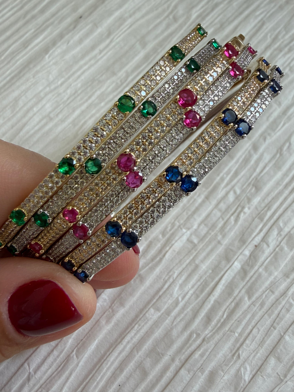 Diamond and Colored Bangle