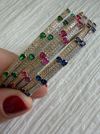 Diamond and Colored Bangle