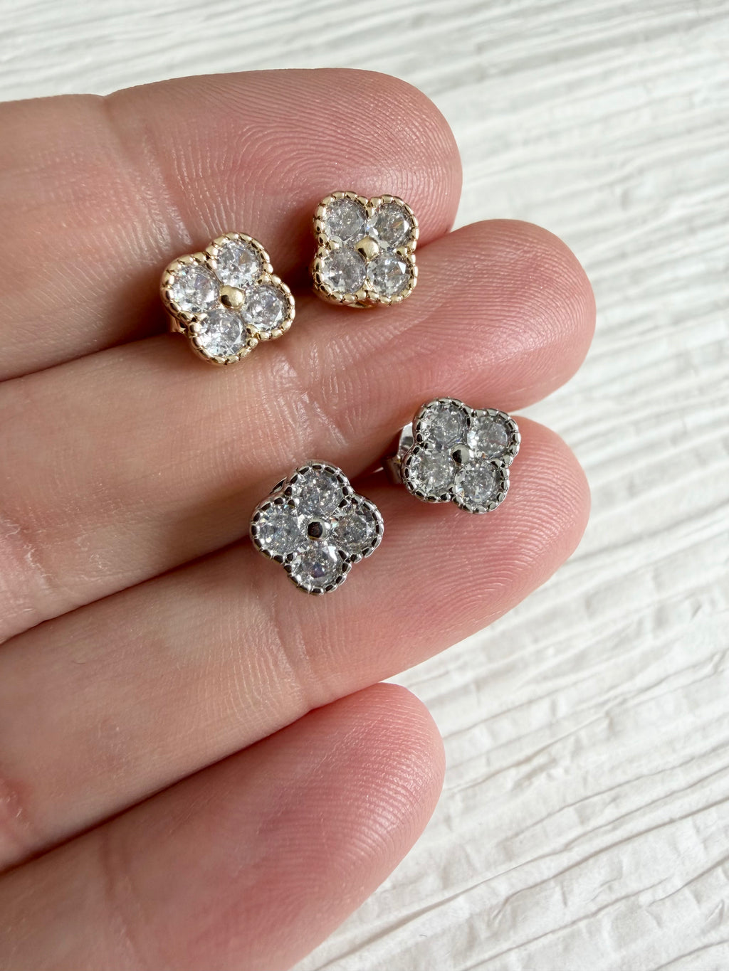 Diamond Clover Studs