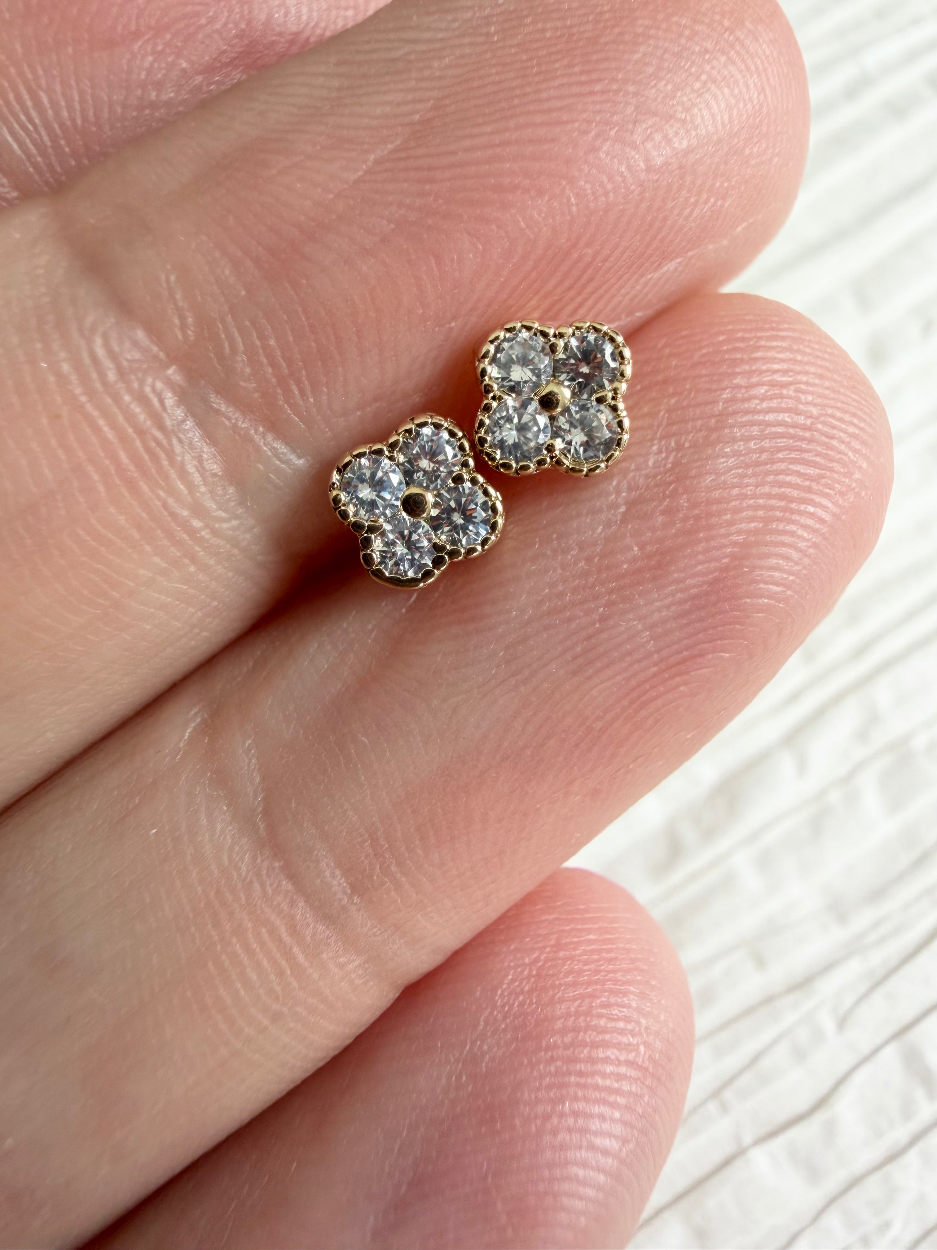 Diamond Clover Studs