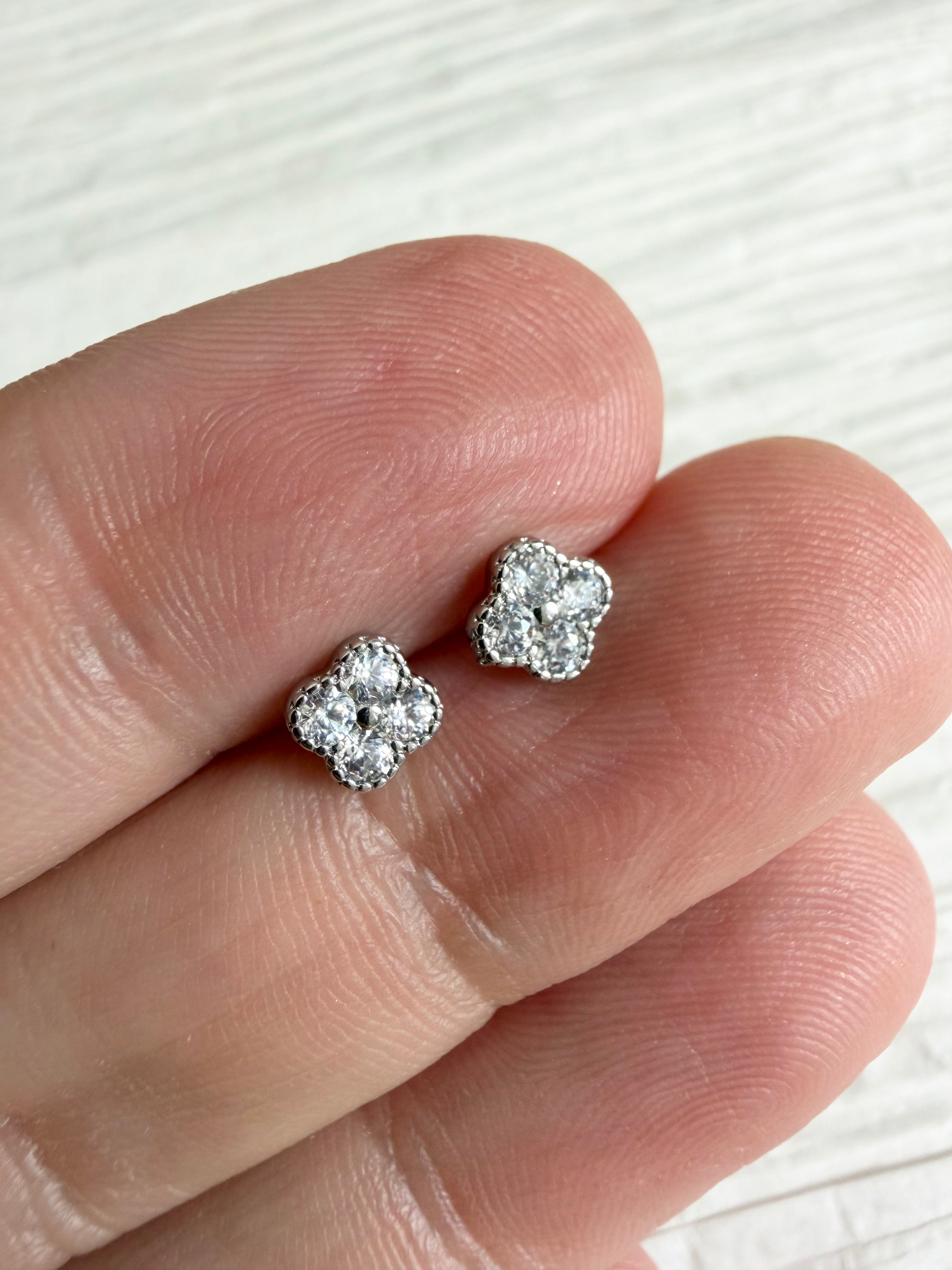 Diamond Clover Studs