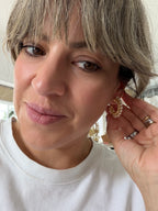 Wire Wrap Faux Pearl Hoops