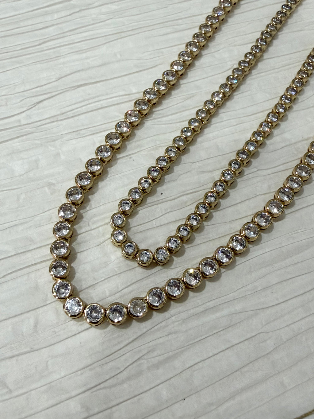 Round Halo Tennis Necklace