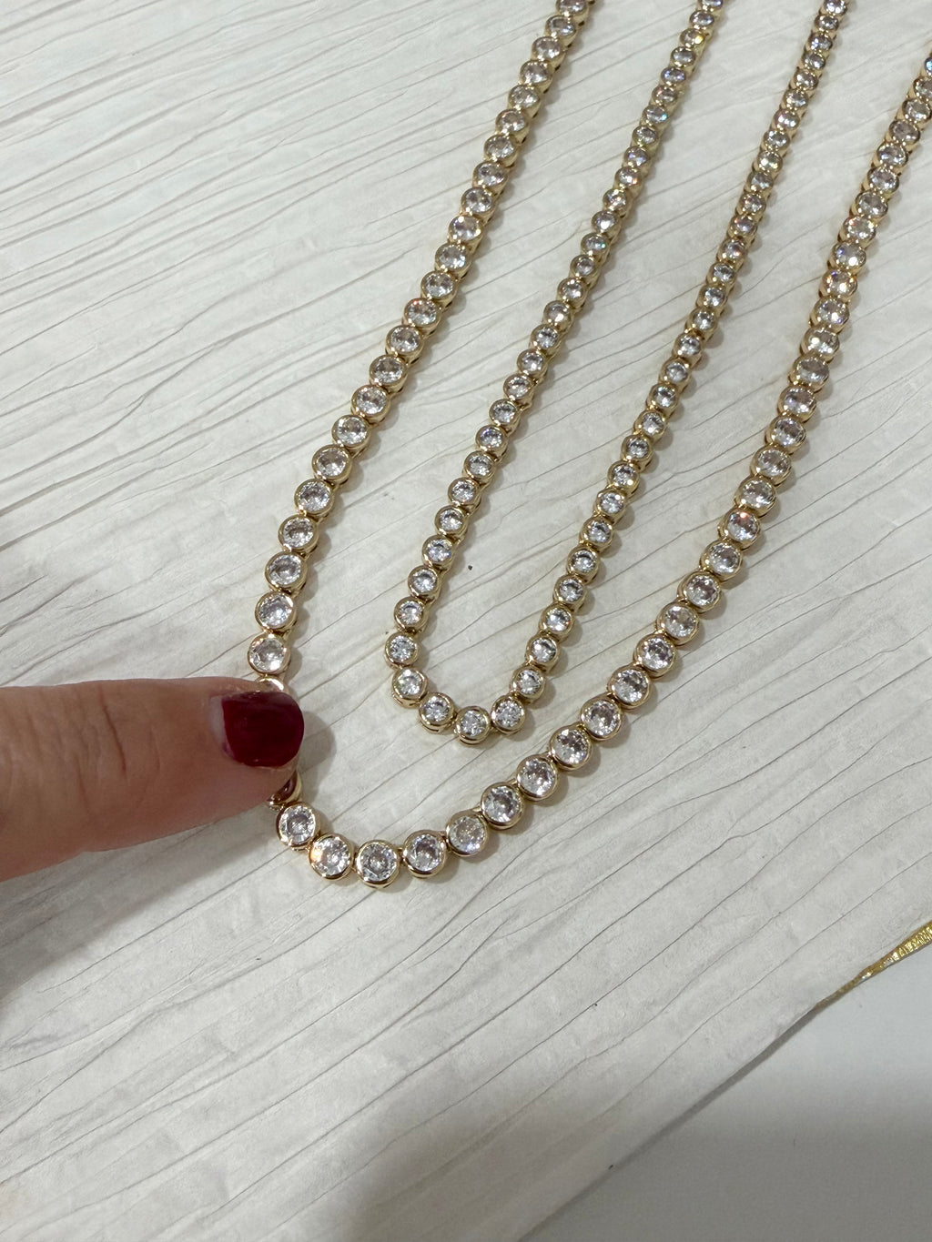 Round Halo Tennis Necklace