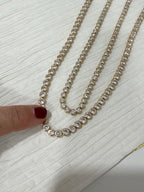 Round Halo Tennis Necklace