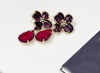 Cranberry Colored Flowers with Teardrop