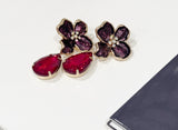 Cranberry Colored Flowers with Teardrop