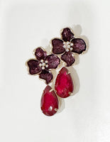 Cranberry Colored Flowers with Teardrop