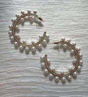 Pearl Sparkle Hoops