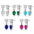 Pear Shaped Double Teardrop Studs