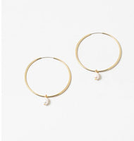 Gold Dipped Hoop with Freshwater Pearl Drop