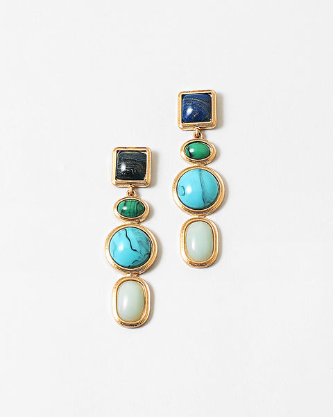 Multi Stone Turquoise Earrings