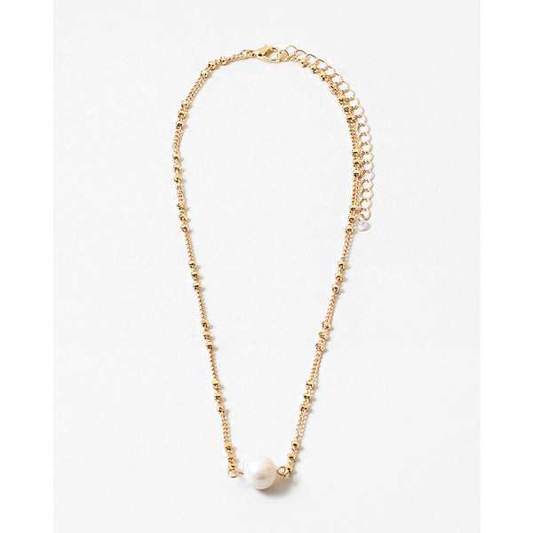 Gold Necklace with Freshwater Pearl