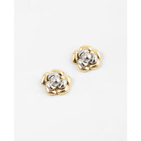 Mixed Metal Flower Studs