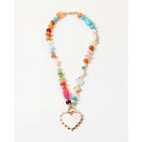 Beaded Mother of Pearl Heart Necklace