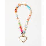 Beaded Mother of Pearl Heart Necklace