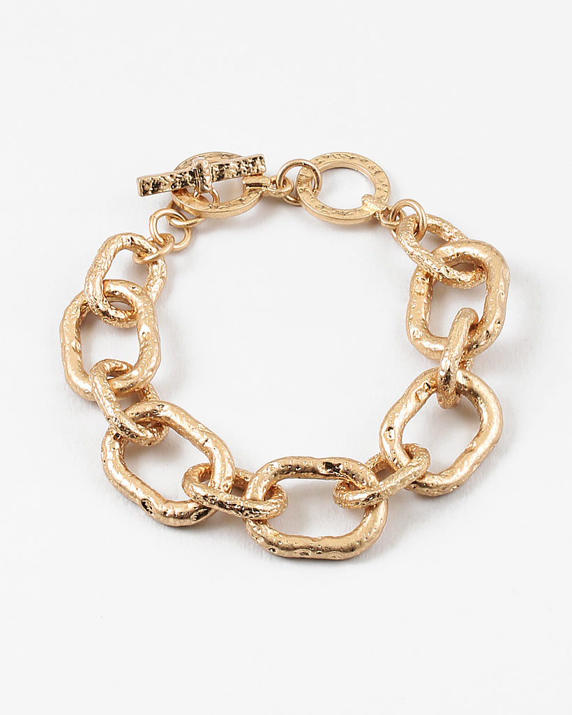 Hammered Gold Toggle Bracelet