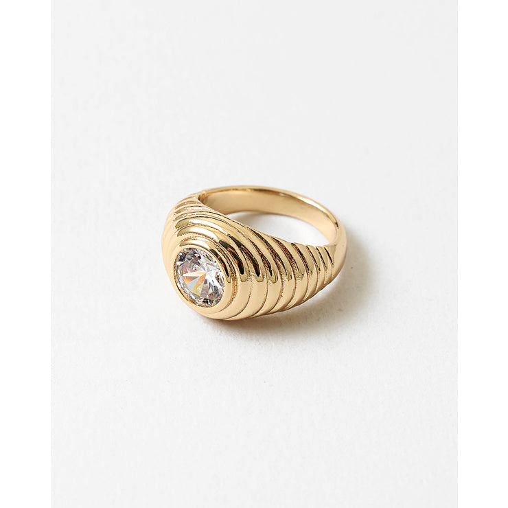 Fluted Gold Dome Ring